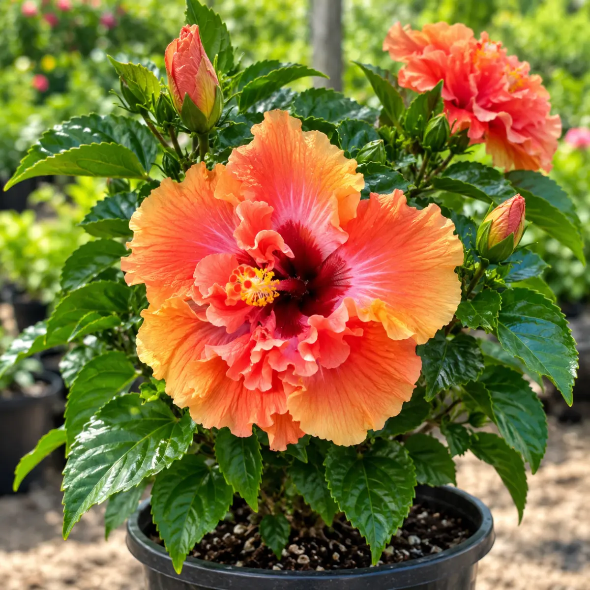 Double Hibiscus – Rose + Orange Mix