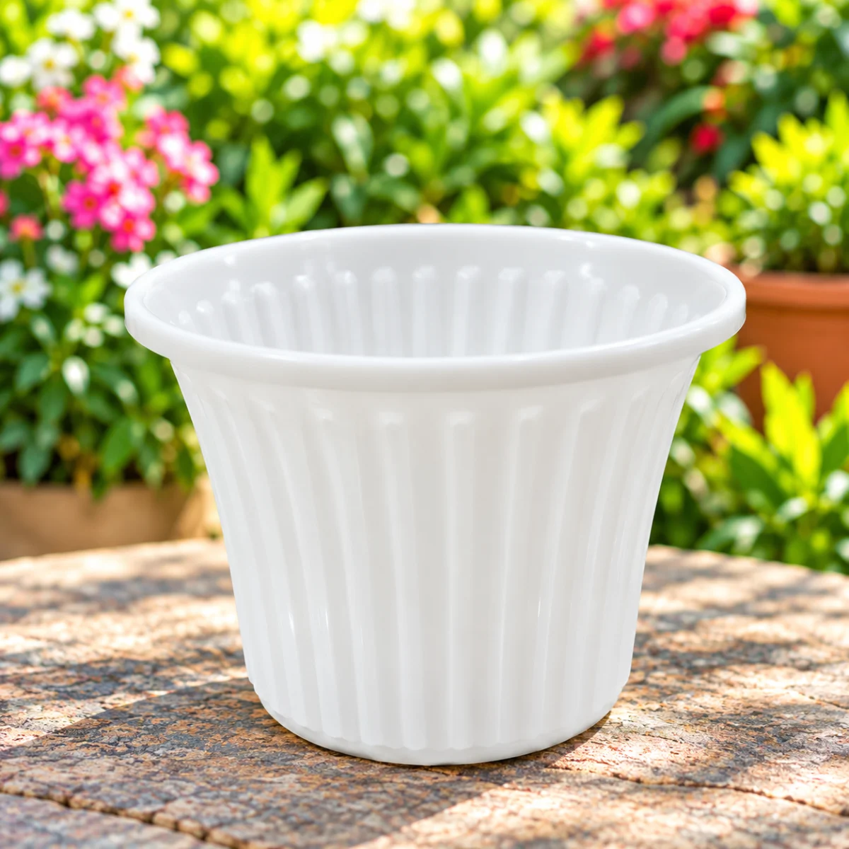 White-Ribbed-Plastic-Planter
